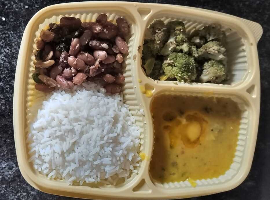Protein Rich Meal with Beans, Broccoli, Dal